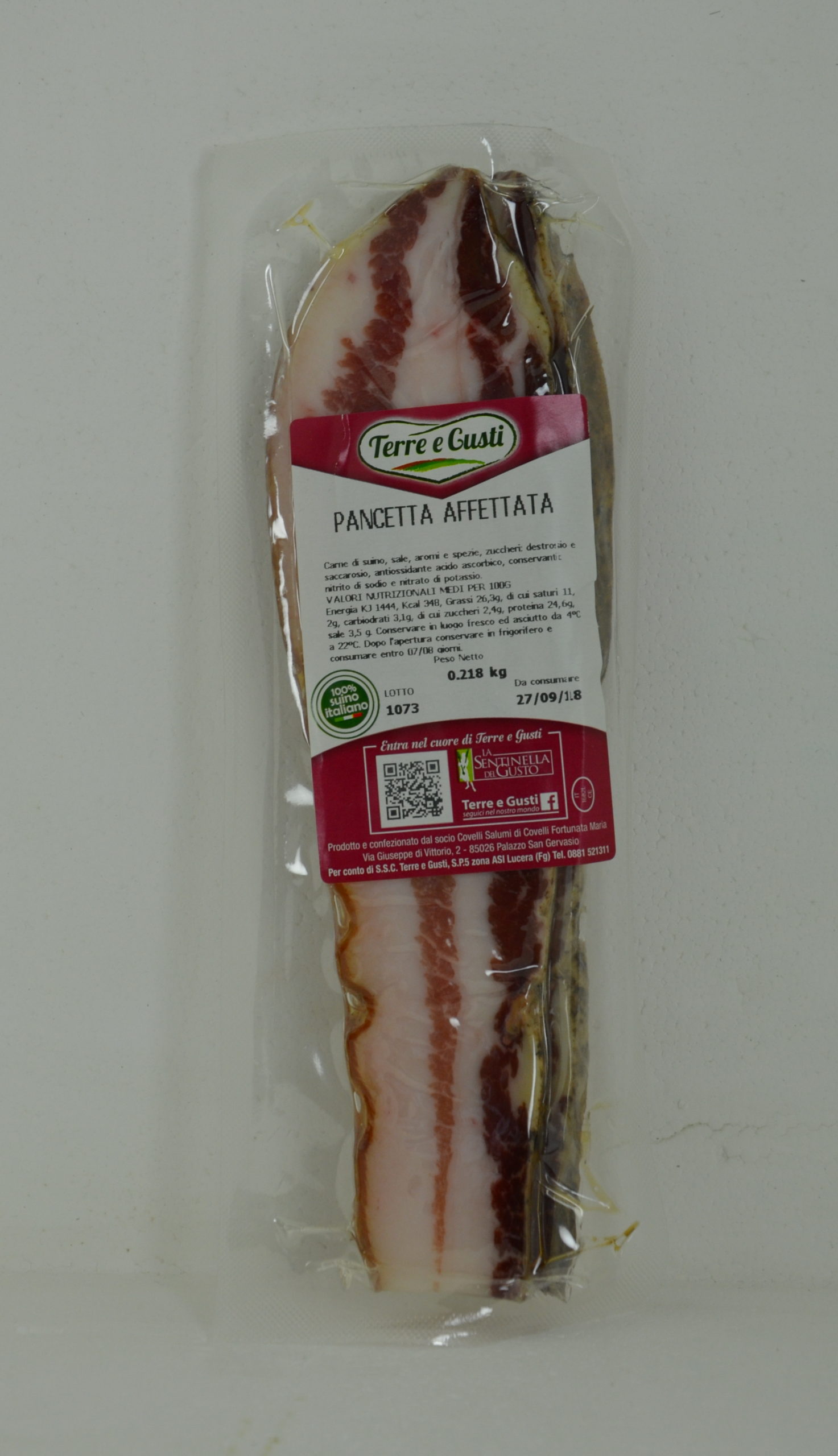 Pancetta Affettata Dolce Terre e Gusti